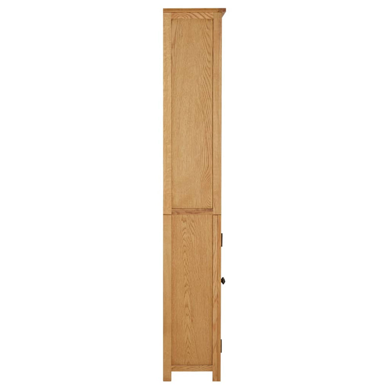 Bookcase with 2 Doors 70x30x180 cm Solid Oak Wood Payday Deals