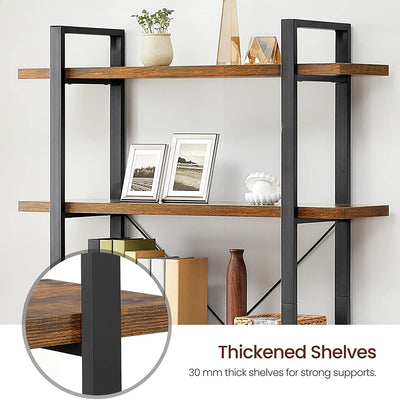 Bookshelf 5-Tier Industrial Stable Bookcase Rustic Brown and Black Payday Deals