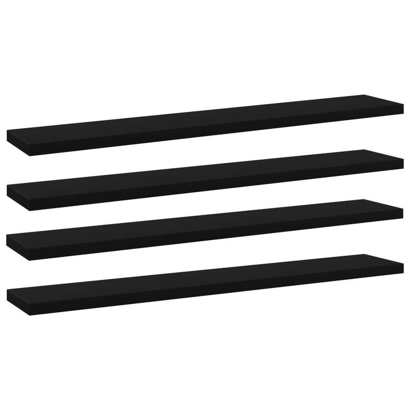 Bookshelf Boards 4 pcs Black 60x10x1.5 cm Chipboard Payday Deals