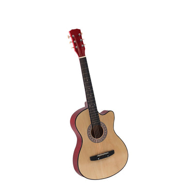 BoPeep 38 Inch Wooden Folk Acoustic Guitar Classical Cutaway Steel String w/ Bag Payday Deals