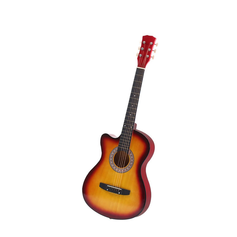 BoPeep 38 Inch Wooden Folk Acoustic Guitar Classical Cutaway Steel String w/ Bag Payday Deals
