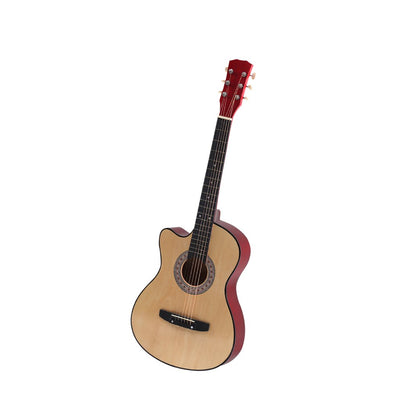 BoPeep 38 Inch Wooden Folk Acoustic Guitar Classical Cutaway Steel String w/ Bag Payday Deals