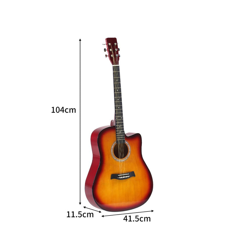 BoPeep 41 Inch Wooden Folk Acoustic Guitar Classical Cutaway Steel String w/ Bag Payday Deals