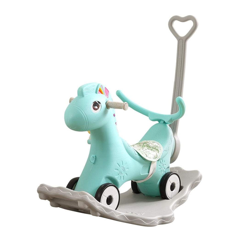 BoPeep Kids 4-in-1 Rocking Horse Toddler Baby Horses Ride On Toy Rocker Green Payday Deals
