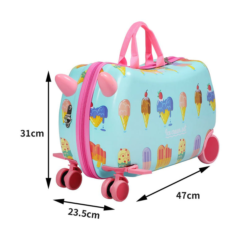 BoPeep Kids Ride On Suitcase Children Travel Luggage Carry Bag Trolley Ice Cream Payday Deals