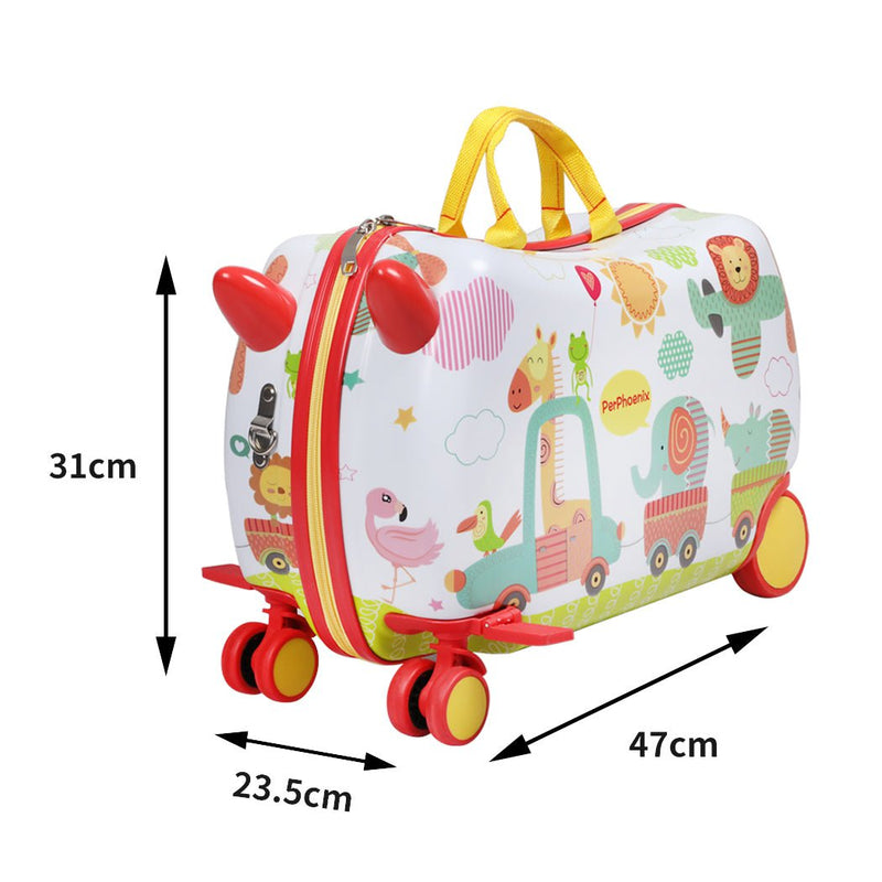 BoPeep Kids Ride On Suitcase Children Travel Luggage Carry Bag Trolley Zoo Payday Deals