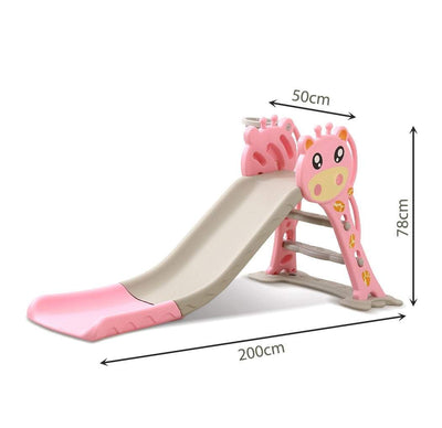 BoPeep Kids Slide Outdoor Basketball Ring Activity Center Toddlers Play Set Pink Payday Deals