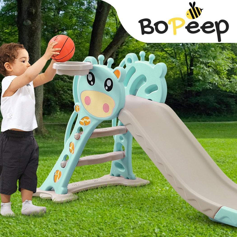 BoPeep Kids Slide Outdoor Basketball Ring Activity Center Toddlers PlaySet Green Payday Deals
