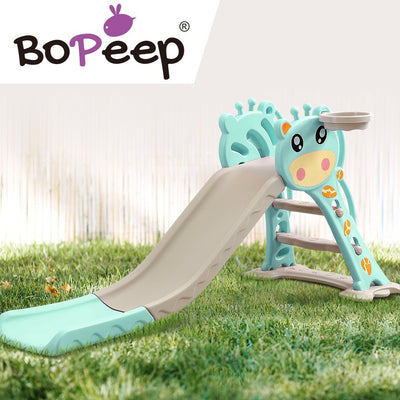 BoPeep Kids Slide Outdoor Basketball Ring Activity Center Toddlers PlaySet Green Payday Deals