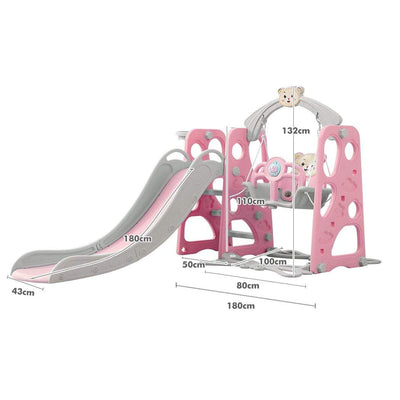 BoPeep Kids Slide Swing Basketball Ring Activity Center Toddlers Play Set Pink Payday Deals
