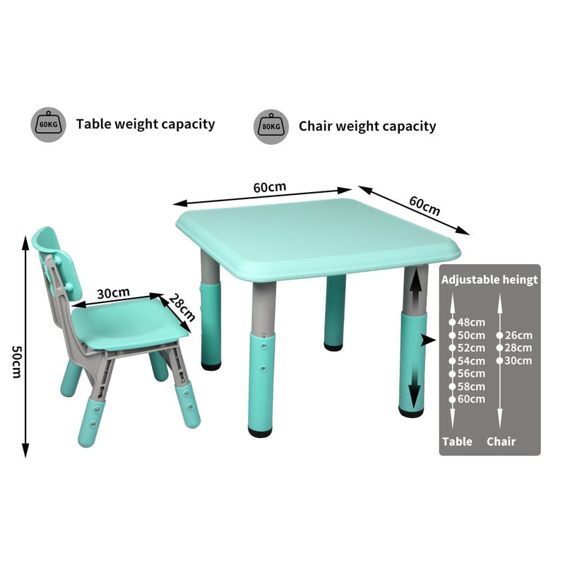 BoPeep Kids Table and Chairs Children Furniture Toys Play Study Desk Set Green Payday Deals
