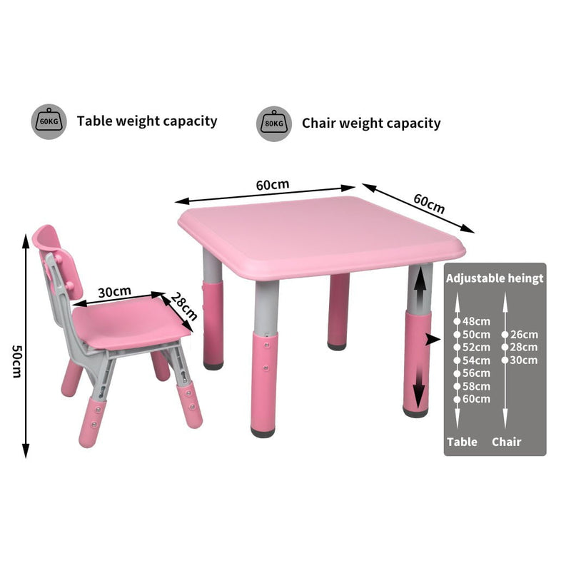BoPeep Kids Table and Chairs Children Furniture Toys Play Study Desk Set Pink Payday Deals