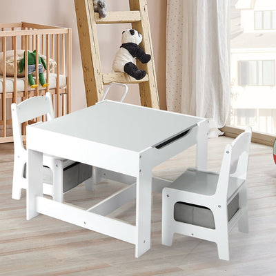 BoPeep Kids Table and Chairs Set Storage Box Toys Play Desk Wooden Study Tables Payday Deals