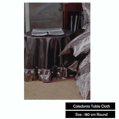 Boudoir Caledonia Black Silver Round Tablecloth Payday Deals