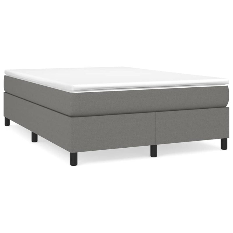 Box Spring Bed Frame Dark Grey 137x190 cm Double Fabric Payday Deals