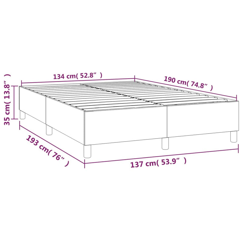 Box Spring Bed Frame Dark Grey 137x190 cm Double Fabric Payday Deals