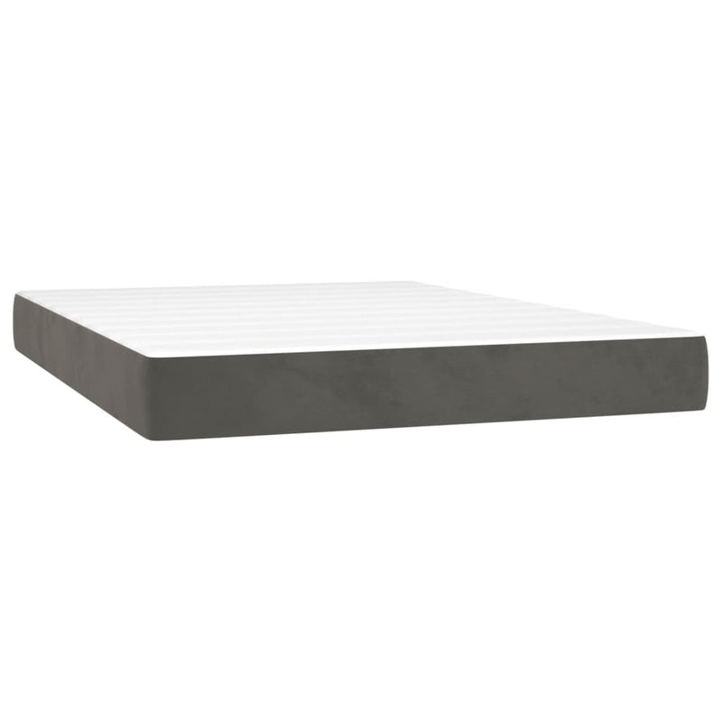 Box Spring Bed with Mattress Dark Grey 152x203 cm Queen Velvet Payday Deals