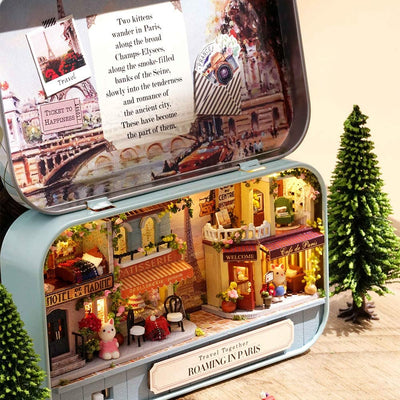 Box Theatre Doll House Furniture Miniature, 1:24 Dollhouse Kit for Kids (Roaming in Paris) Payday Deals