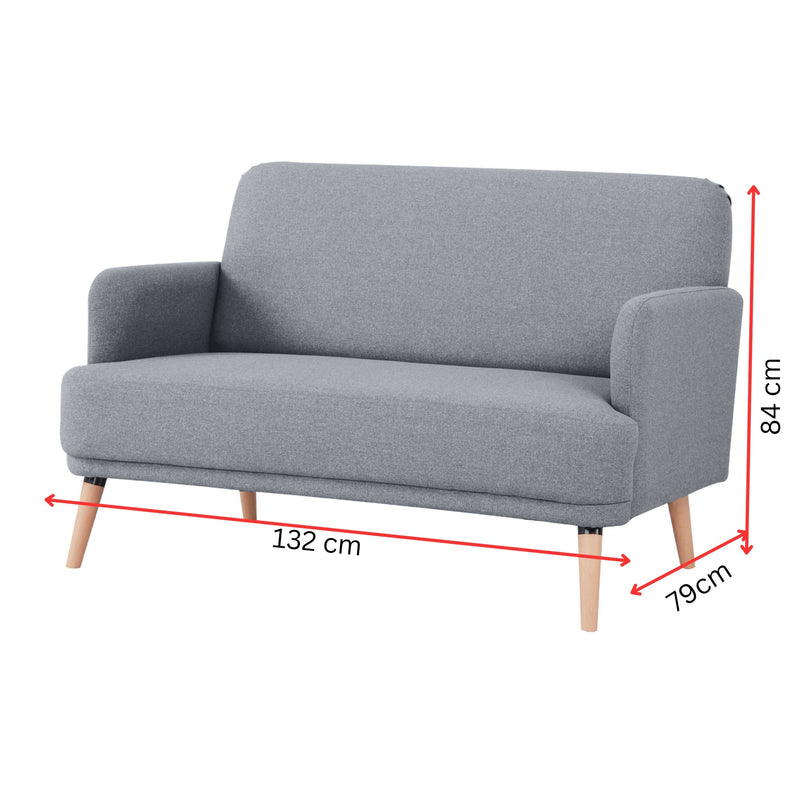 Brianna 3 + 2 Seater Sofa Fabric Uplholstered Lounge Couch - Light Grey Payday Deals