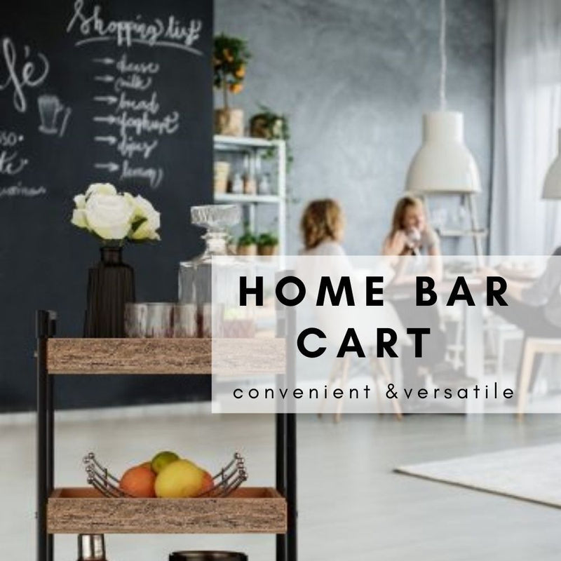 Bronx Kitchen Trolley/ Bar Cart Home Mobile 3 Level Industrial Serving Cart with Castors Payday Deals