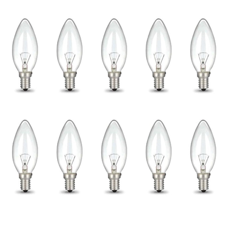 Bulk 10x E14 40W 220V Light Bulbs - C35 Candle Globe For Himalayan Salt Lamp Payday Deals