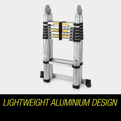 Bullet 4.4m Multipurpose Aluminium Telescopic Folding Ladder Alloy Extension Steps Payday Deals