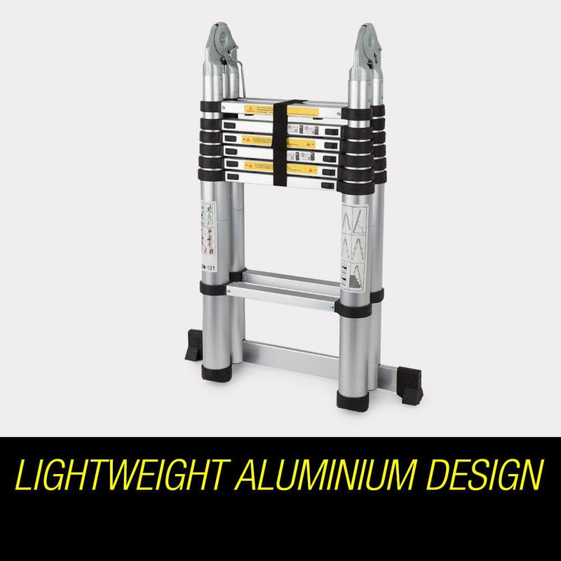 Bullet 4.4m Multipurpose Aluminium Telescopic Folding Ladder Alloy Extension Steps Payday Deals