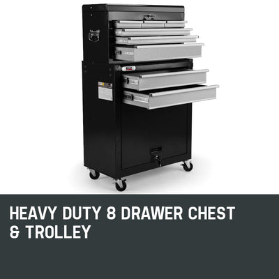 BULLET 8 Drawer Tool Box Cabinet Chest Storage Toolbox Garage Organiser Set Payday Deals