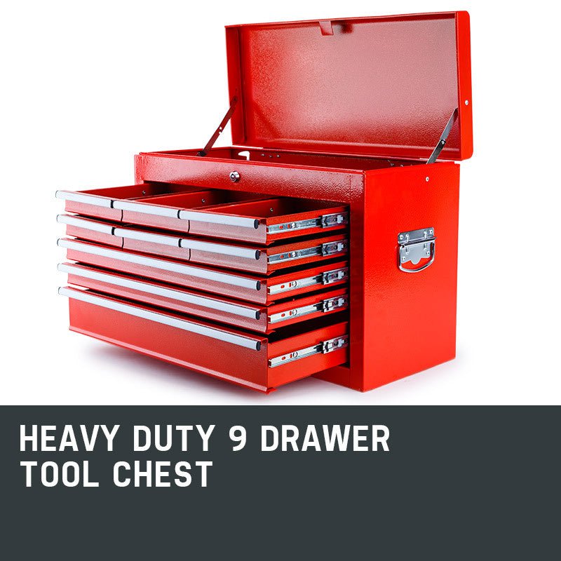 BULLET 9 Drawer Tool Box Chest Organiser Mechanic Garage Storage Toolbox Set Payday Deals