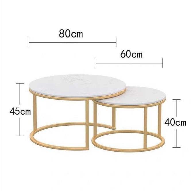 Caitliny Nesting Coffee Table Set Matte Black Frame/Glossy Ceramic top/steel legs Payday Deals