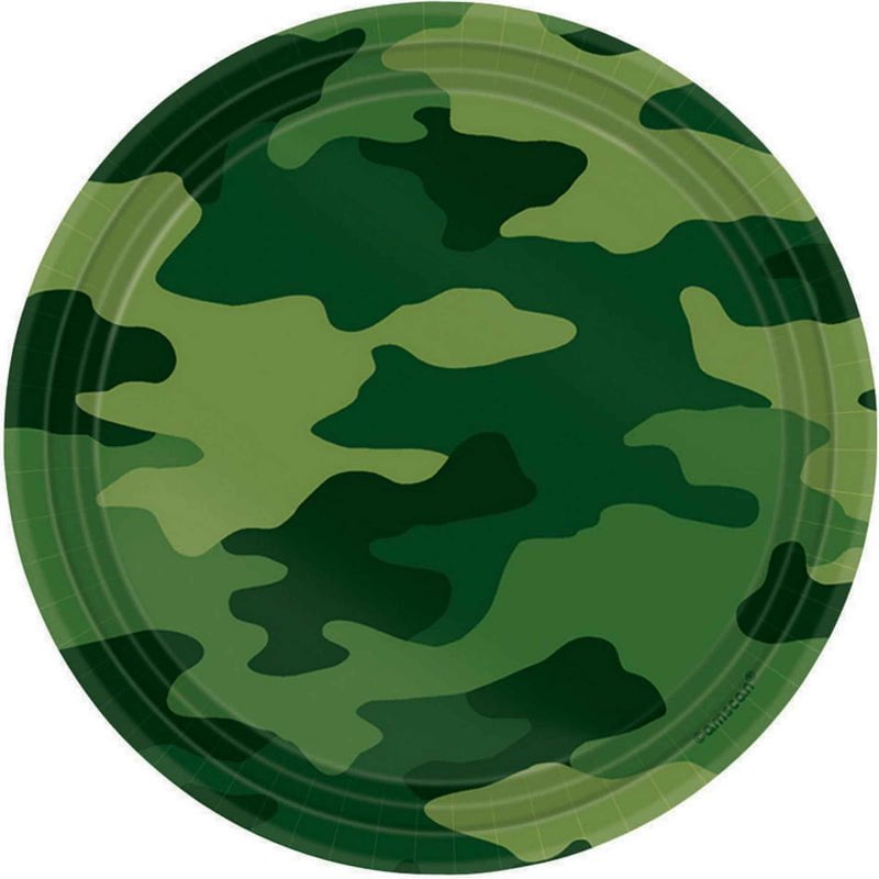 Camouflage Round Lunch Cake Dessert Plates 8 Pack Payday Deals