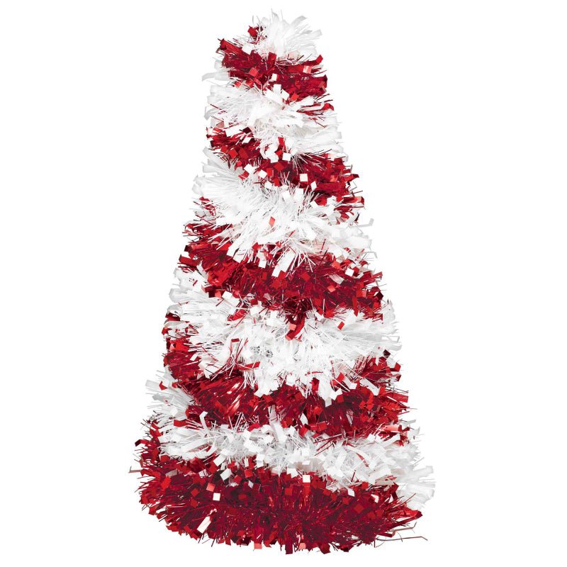Candy Cane Small Tinsel Christmas Tree Decoration Payday Deals