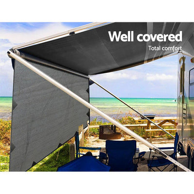 Caravan Privacy Screens Roll Out Awning 4.3X1.95M End Wall Side Sun Shade Screen Payday Deals