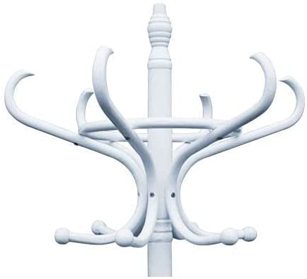 CARLA HOME White Coat Rack with Stand Wooden Hat and 12 Hooks Hanger Walnut tree Payday Deals