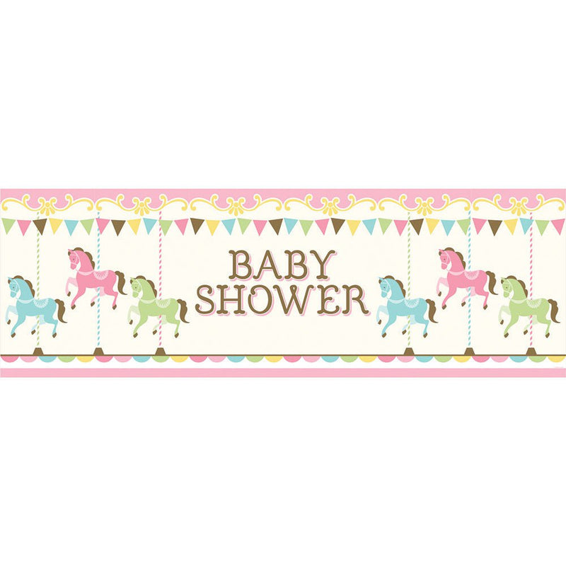 Carousel Party Supplies Giant Baby Shower Banner Payday Deals