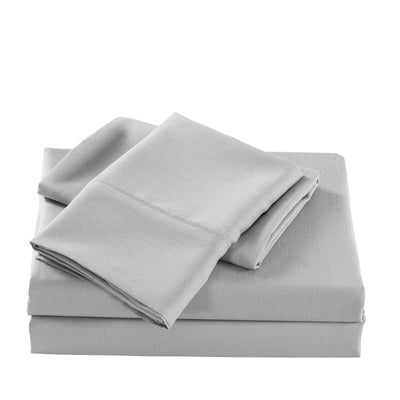Casa Decor 2000 Thread Count Bamboo Cooling Sheet Set Ultra Soft Bedding - King Single - Stonewash Grey Payday Deals