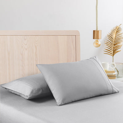 Casa Decor 2000 Thread Count Bamboo Cooling Sheet Set Ultra Soft Bedding - King Single - Stonewash Grey Payday Deals
