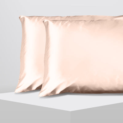 Casa Decor Luxury Satin Pillowcase Twin Pack Size With Gift Box Luxury - Champagne Pink Payday Deals