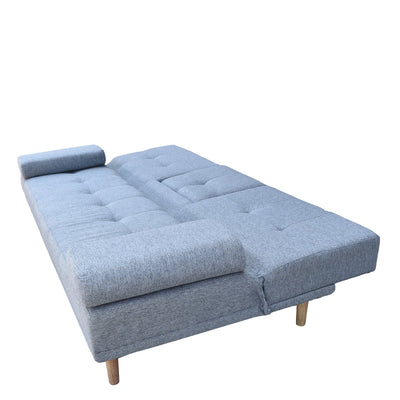 Casa Decor Mendoza 2 in 1 Sofa Bed Couch Grey Pull Down Cupholder 3 Seats Futon Payday Deals