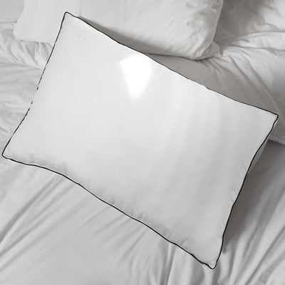 Casa Decor Silk Blend Pillow Hypoallergenic Gusset Cotton Cover Twin Pack White 50 x 75cm Payday Deals