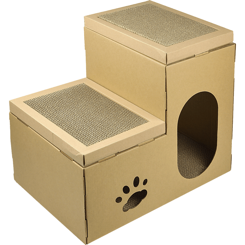 Cat Cardboard House Tree Tower Condo Scratcher Pet Post Pad Mat Furniture Payday Deals