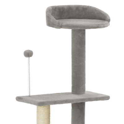 Cat Tree with Sisal Scratching Post Grey 125 cm Payday Deals