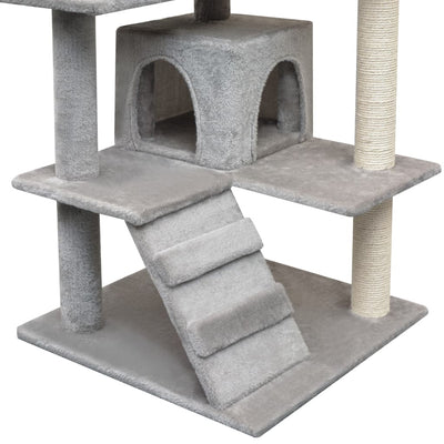 Cat Tree with Sisal Scratching Posts 125 cm Grey Payday Deals