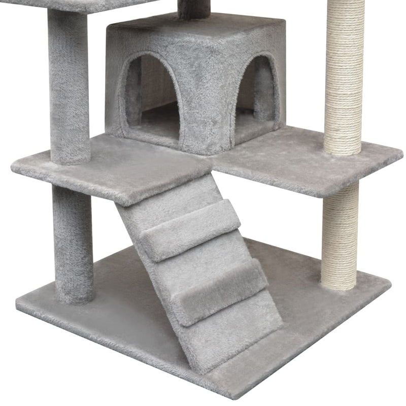 Cat Tree with Sisal Scratching Posts 125 cm Grey Payday Deals