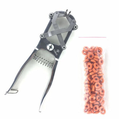 Cattle Lamb Sheep Stainless Steel Elastrator Castrating Plier with 100 Rubber Payday Deals