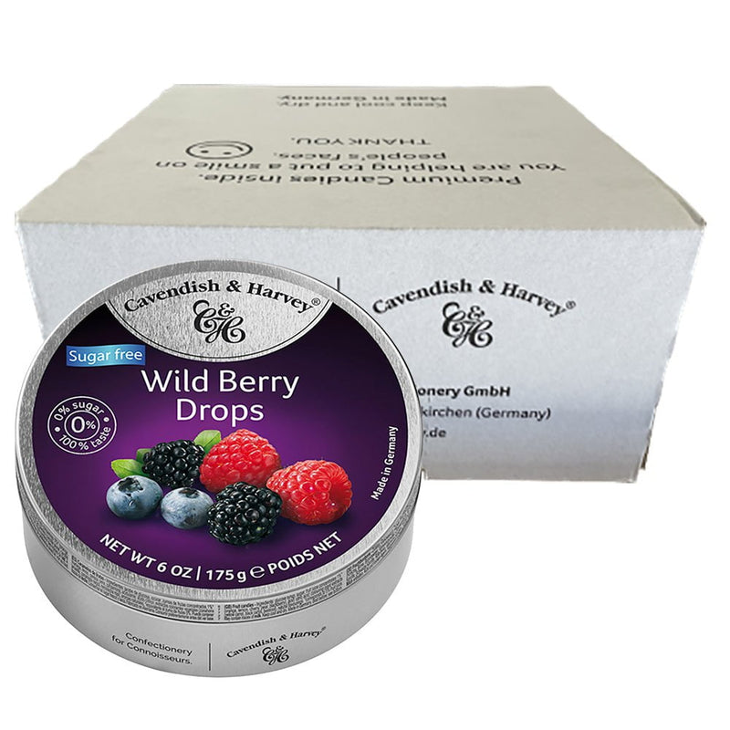 Cavendish & Harvey Tin Sweets 175g Sugar Free Wild Berry x 10 Payday Deals
