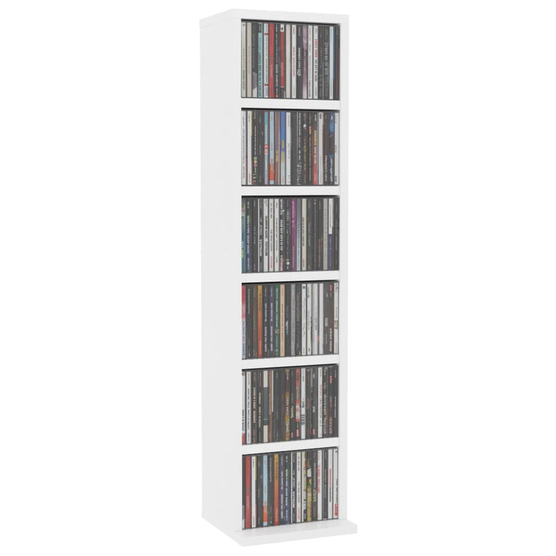 CD Cabinet White 21x20x88 cm Engineered Wood Payday Deals