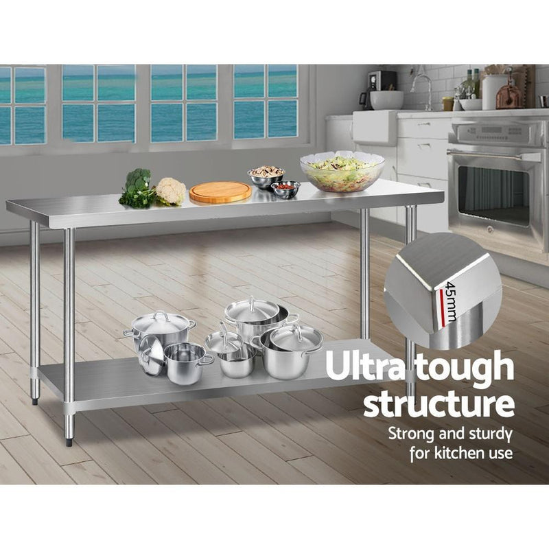 Cefito 1829 x 610mm Commercial Stainless Steel Kitchen Bench Payday Deals