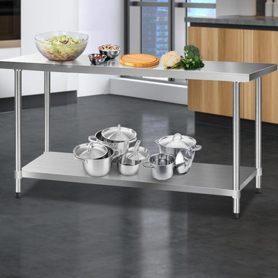 Cefito 1829 x 610mm Commercial Stainless Steel Kitchen Bench Payday Deals
