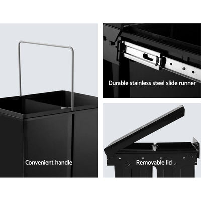 Cefito 2x15L Pull Out Bin - Black Payday Deals